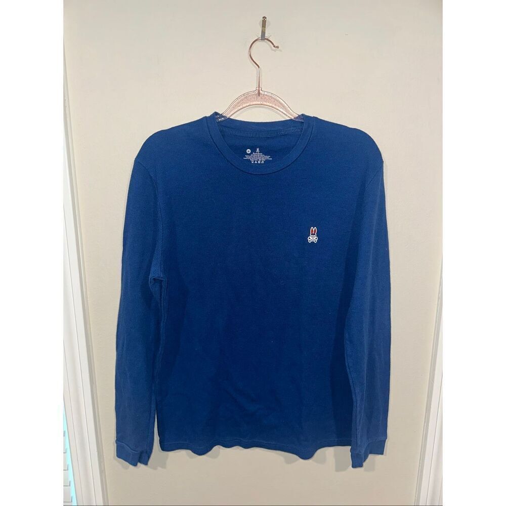 Psycho Bunny Men's Blue Thermal Long Sleeve Medium